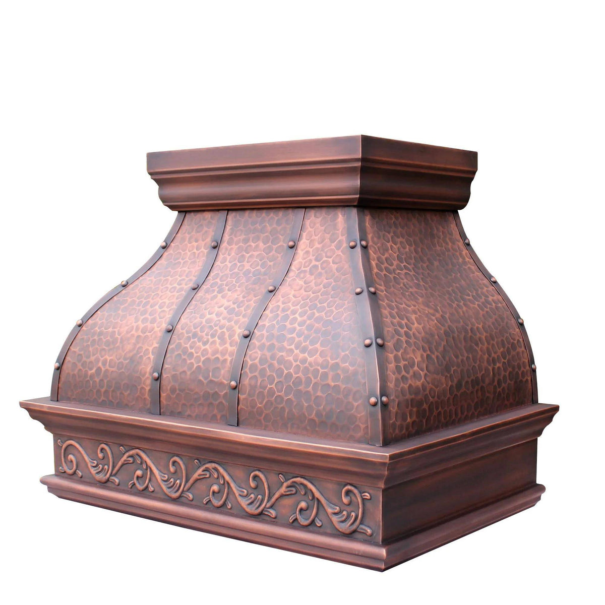 Fobest Farmhouse Hammered Custom Copper Range Hood FCP-47 - Copper Range Hood-Fobest Appliance