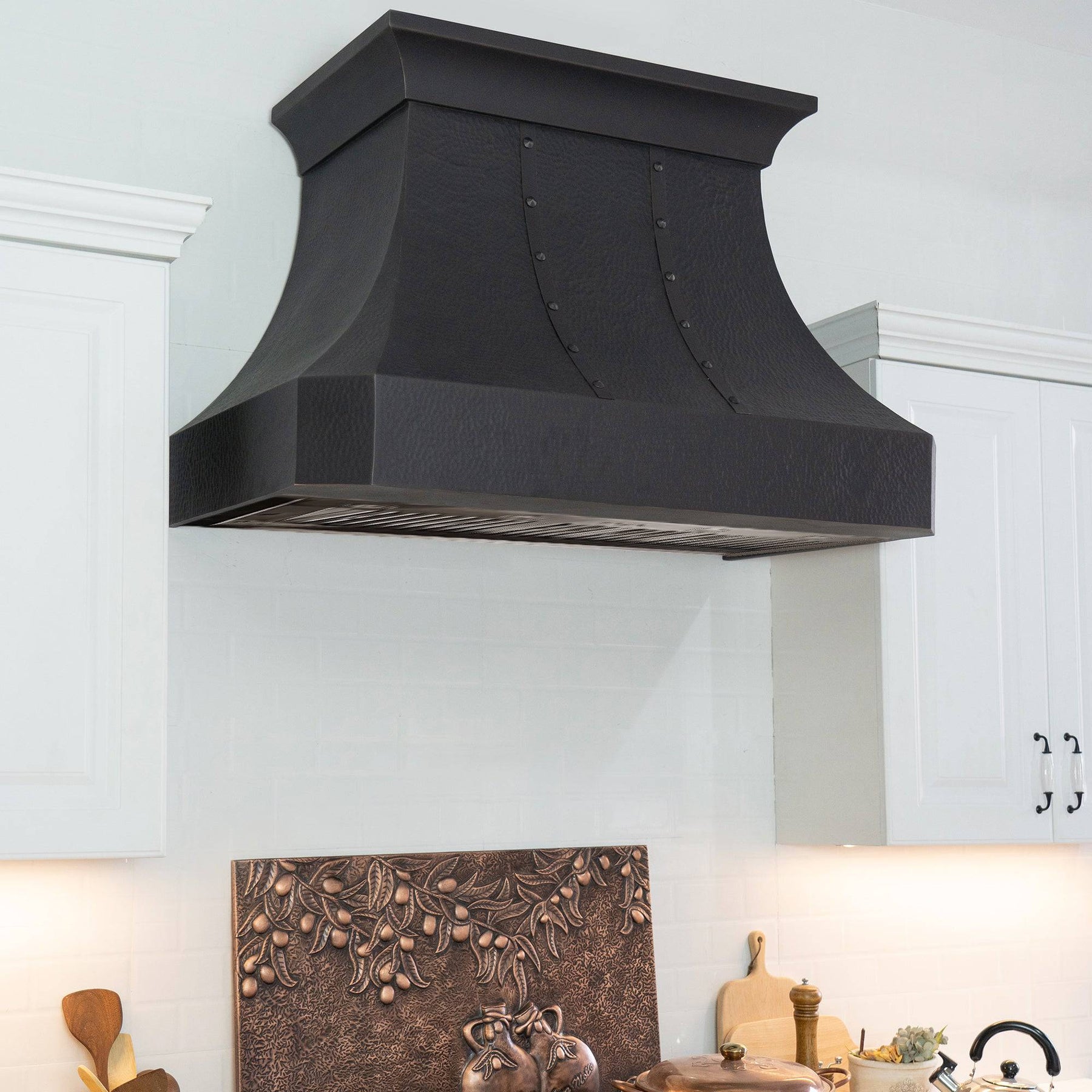 Fobest Hammered Custom Oil Rubbed Bronze Copper Metal Range Hood FCP-59 - Copper Range Hood-Fobest Appliance