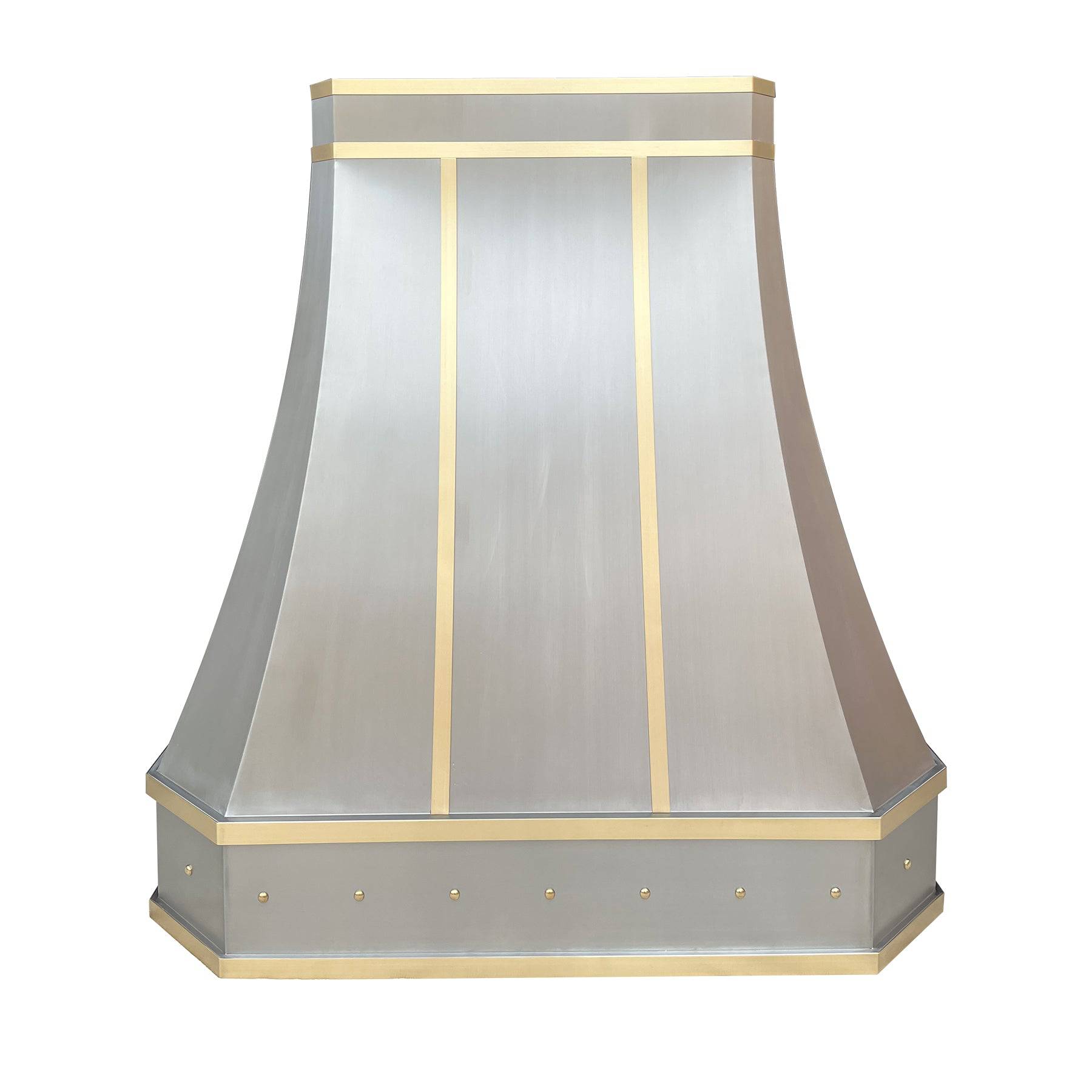 Fobest stainless steel range hood with brasd straps and rivets