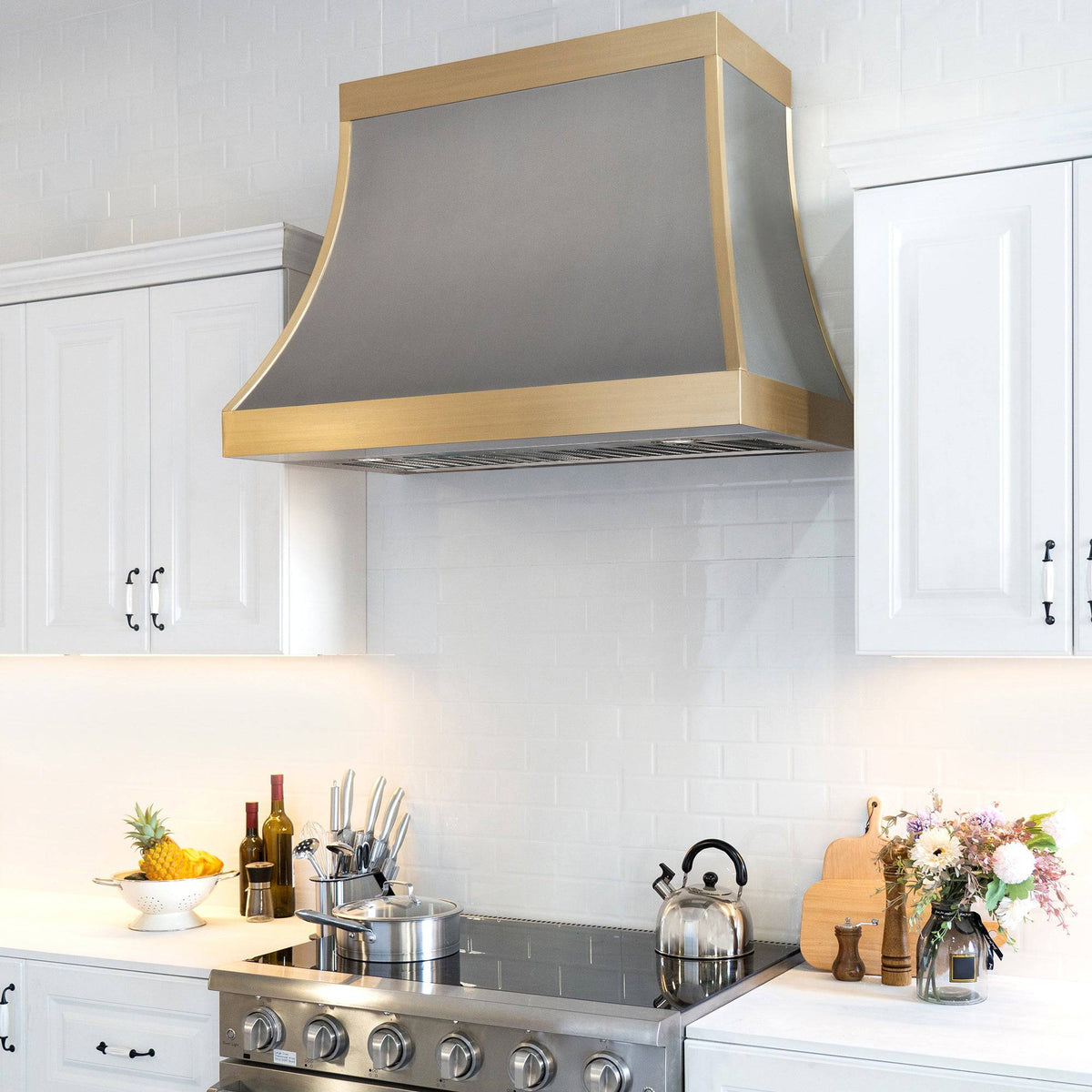 Fobest Handcrafted Custom Brushed Stainless Steel Range Hood FSS-94 - Stainless Steel Range Hood-Fobest Appliance