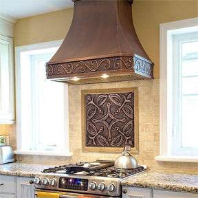 Fobest Handmade Copper Backsplash Kitchen Backsplash Wall Art Vintage Coss Design-BK9 - -Fobest Appliance
