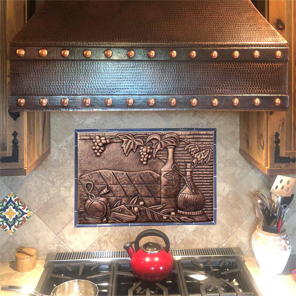 Fobest Handmade Copper Backsplash Kitchen Backsplash Wall Decoration Grape Design-BK10 - -Fobest Appliance