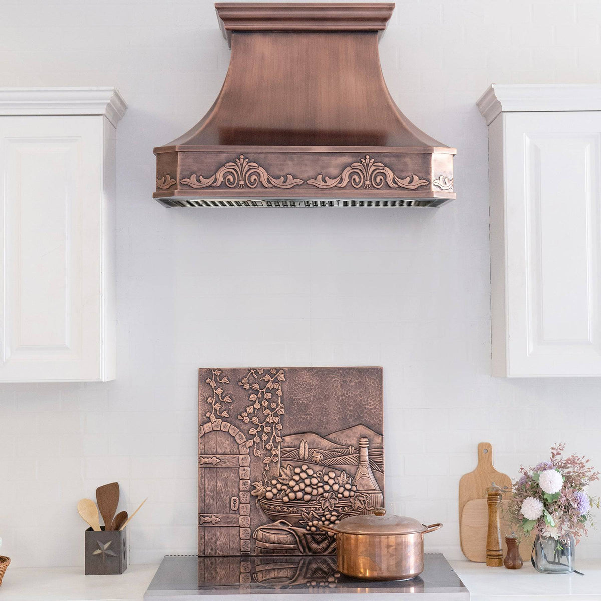 Fobest Handmade Custom Antique Copper Range Hood FCP-92 - Copper Range Hood-Fobest Appliance