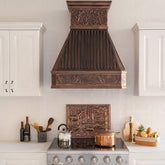 Fobest Handmade Custom Copper Range Hood with Rustic Handmade Pattern FCP-27 - Copper Range Hood-Fobest Appliance