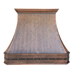 Fobest Handmade Custom Hammered Antique Copper Range Hood FCP-96 - Copper Range Hood-Fobest Appliance