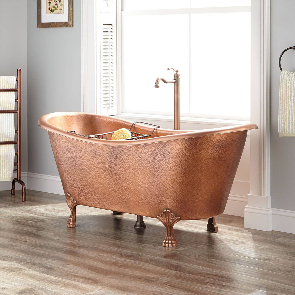 Fobest Handmade Double-Slipper Custom Antique Copper Bathtub with Clawfoot FBT-11 - -Fobest Appliance