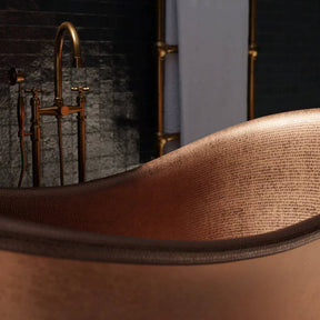 Fobest Handmade Double-Slipper Custom Antique Hammered Copper Bathtub FBT-13 - -Fobest Appliance