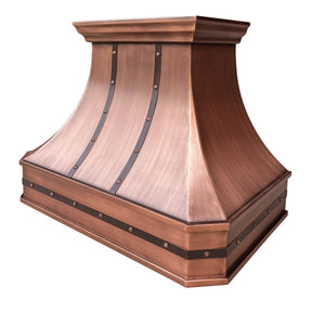 Fobest Handmade Farmhouse Antique Copper Range Hood FCP-7 - Copper Range Hood-Fobest Appliance