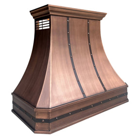 Fobest Handmade Farmhouse Antique Copper Range Hood FCP-7 - Copper Range Hood-Fobest Appliance