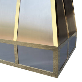Fobest Pyramid Design Custom Stainless Steel Range Hood with Three Straps FSS-25 - Stainless Steel Range Hood-Fobest Appliance