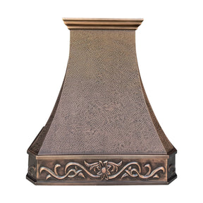 Fobest Retro Hammered Copper Range Hood with Handmade Apron Motif FCP-4 - Copper Range Hood-Fobest Appliance