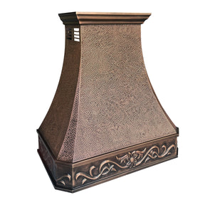 Fobest Retro Hammered Copper Range Hood with Handmade Apron Motif FCP-4 - Copper Range Hood-Fobest Appliance
