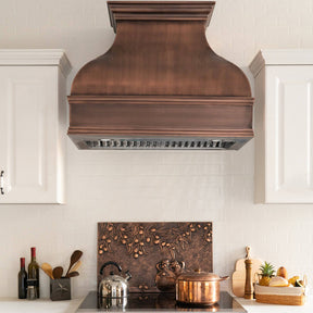 Fobest Rustic Handmade Custom Copper Range Hood with Smooth and Hammer Finish FCP-22 - Copper Range Hood-Fobest Appliance