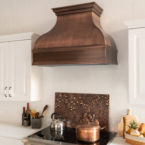 Fobest Rustic Handmade Custom Copper Range Hood with Smooth and Hammer Finish FCP-22 - Copper Range Hood-Fobest Appliance