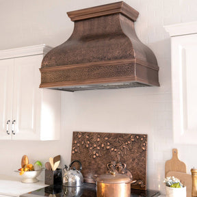 Fobest Rustic Handmade Custom Copper Range Hood with Smooth and Hammer Finish FCP-22 - Copper Range Hood-Fobest Appliance