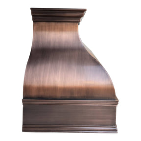 Fobest Rustic Handmade Custom Copper Range Hood with Smooth and Hammer Finish FCP-22 - Copper Range Hood-Fobest Appliance