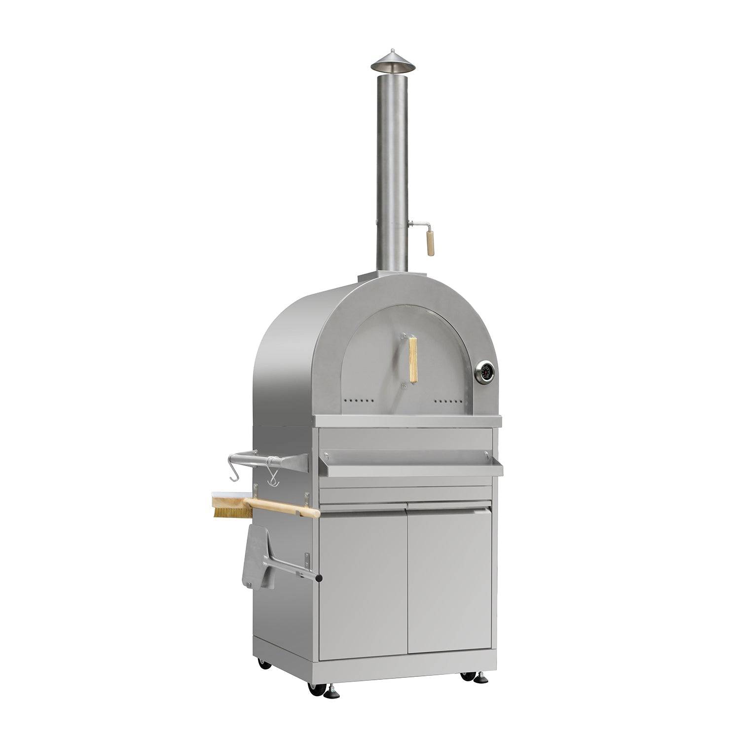 Fobest Stainless Steel Outdoor Wood Burning Pizza Oven with Cabinet - Pizza Oven-Fobest Appliance