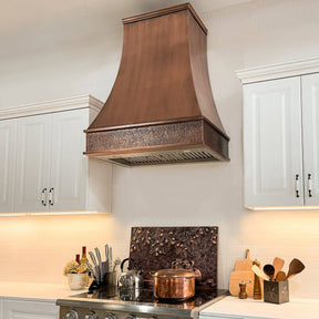 Fobest Tuscan Hammered Custom Copper Range Hood FCP-54 - Copper Range Hood-Fobest Appliance