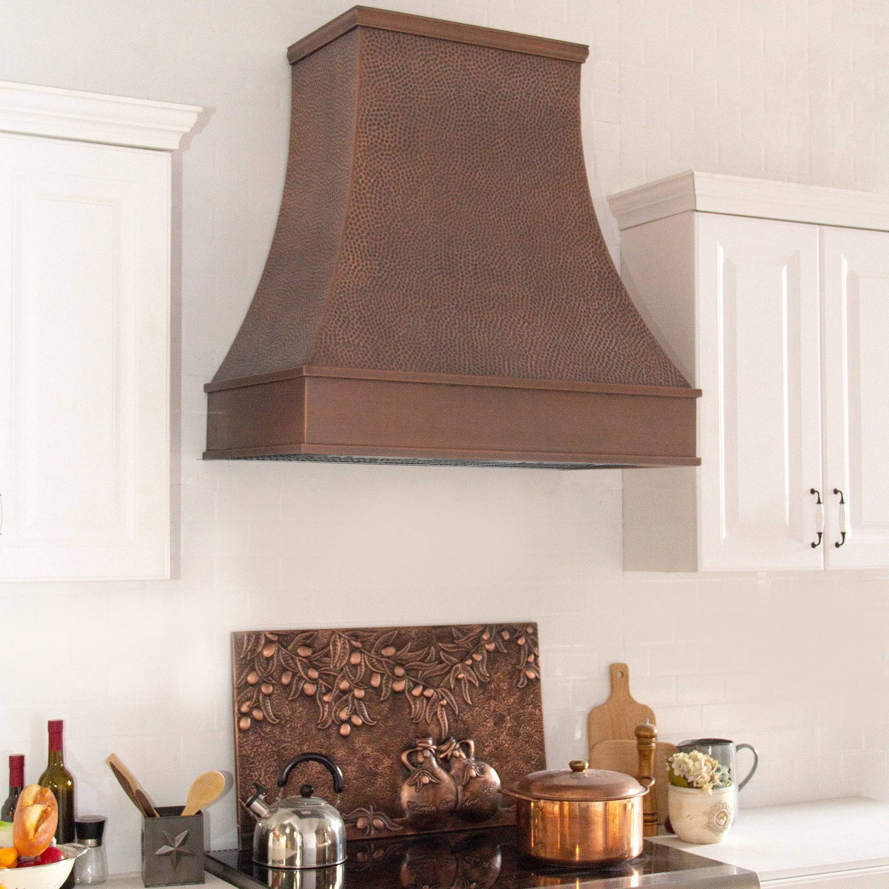 Fobest Tuscan Hammered Custom Copper Range Hood FCP-54 - Copper Range Hood-Fobest Appliance