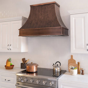 Fobest Tuscan Hammered Custom Copper Range Hood FCP-54 - Copper Range Hood-Fobest Appliance