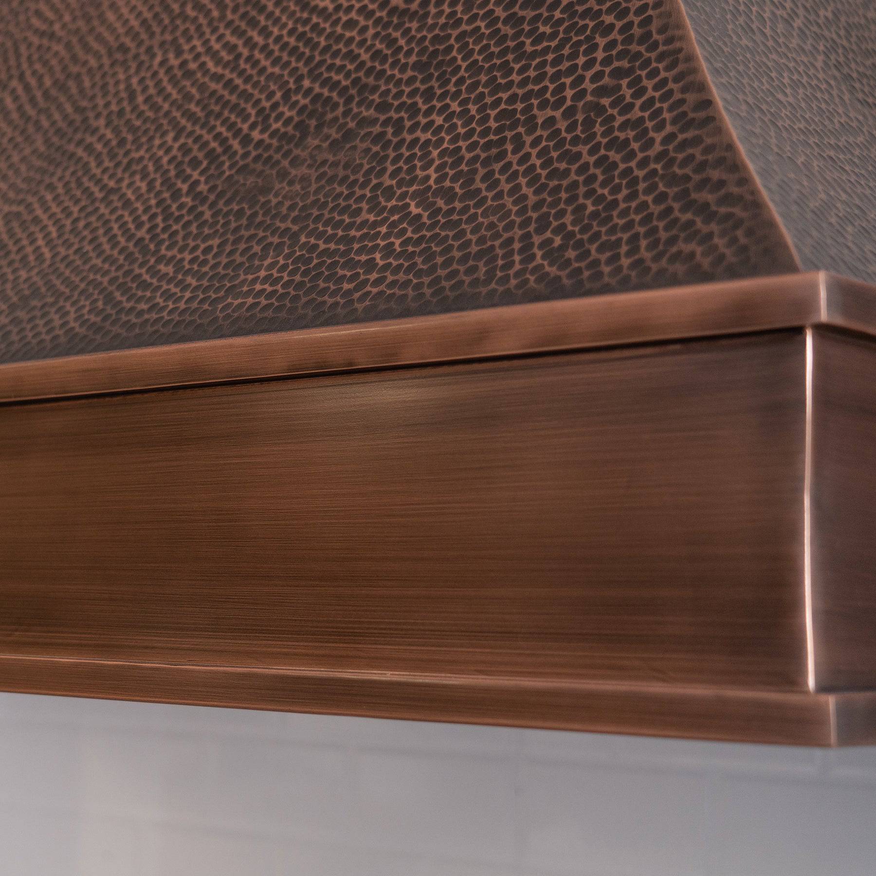 Fobest Tuscan Hammered Custom Copper Range Hood FCP-54 - Copper Range Hood-Fobest Appliance