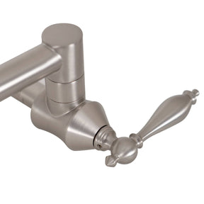 Fobest Wall Mount Two Handles Brushed Nickel Pot Filler Faucet - -Fobest Appliance