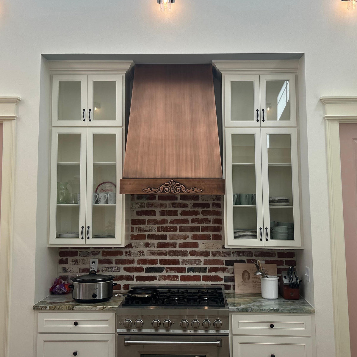 Fobest Copper Vent Hood with Vintage Charm Apron FCP-181